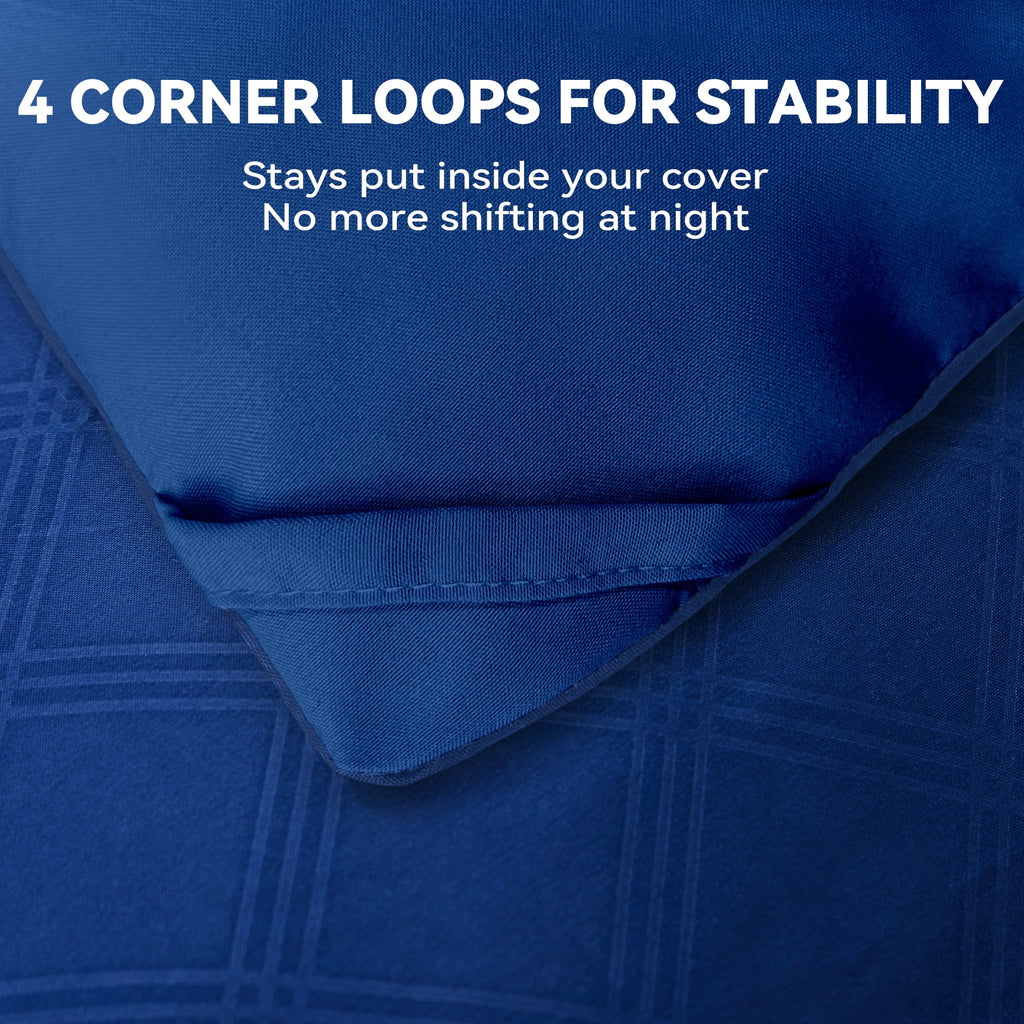 BDEUS 7 Pieces Comforter Set Queen，Bed in A bag，All Seasons Bedding sets with Comforter,Fitted Sheet,Flat Sheet,Pillowcases & Shames，dark blue