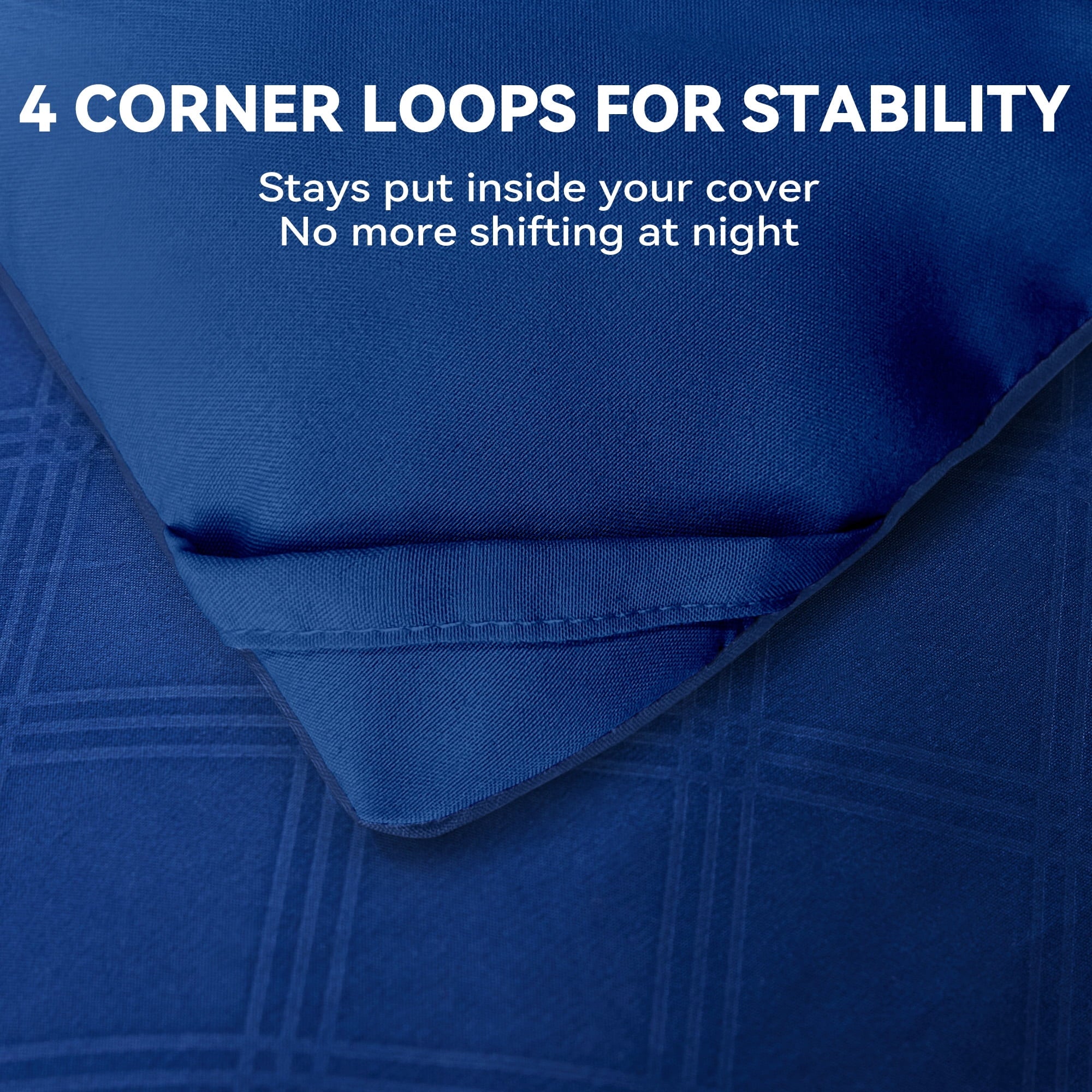BDEUS 7 Pieces Comforter Set Queen，Bed in A bag，All Seasons Bedding sets with Comforter,Fitted Sheet,Flat Sheet,Pillowcases & Shames，dark blue