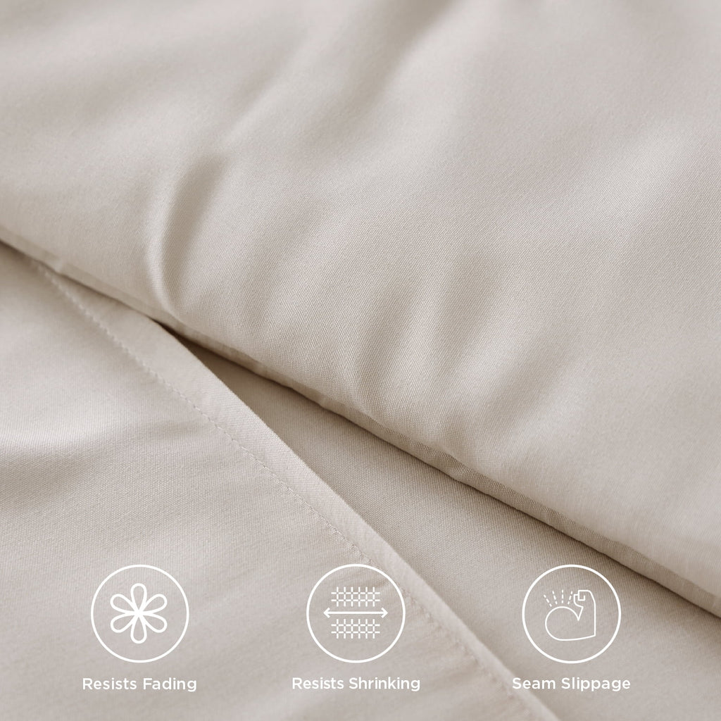 Cozy Comfort Twin Comforter Set, 3 Pieces Soft Pinch Pleat Beige Bedding Set for All Season