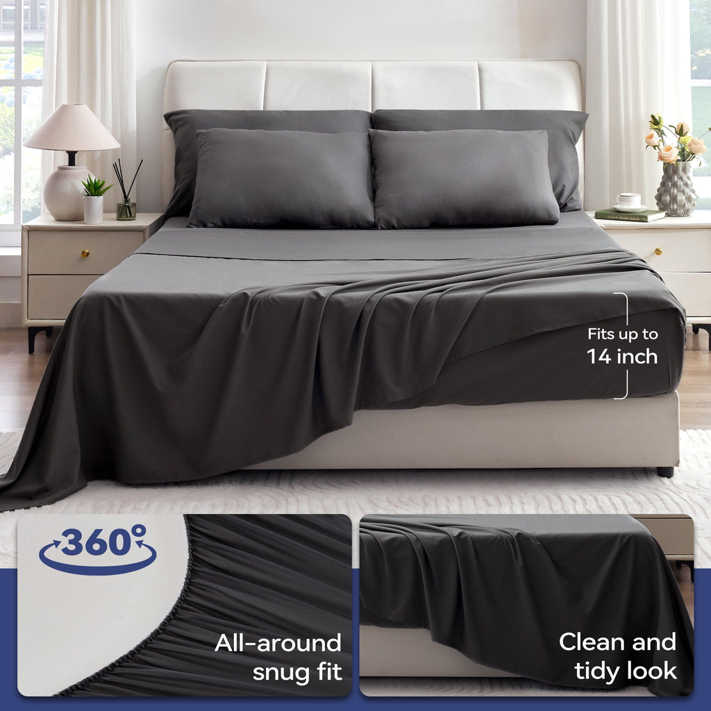 BDEUS Twin Comforter Set 4 Pieces,Comforter Set,Bed in a Bag, Bedding Set with Comforter,Fitted Sheet,Flat Sheet,Pillowcase, All Season