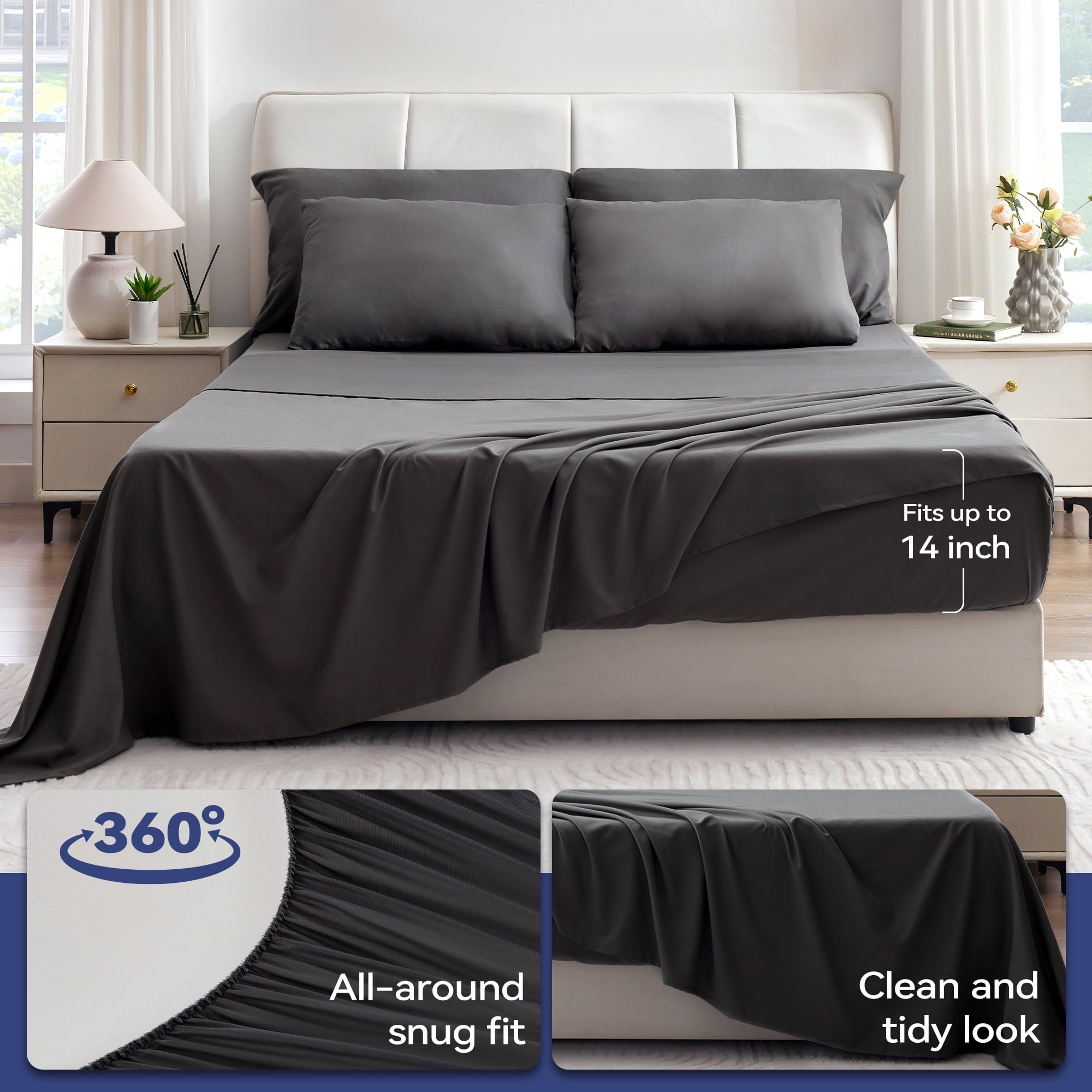 BDEUS Twin Comforter Set 4 Pieces,Comforter Set,Bed in a Bag, Bedding Set with Comforter,Fitted Sheet,Flat Sheet,Pillowcase, All Season