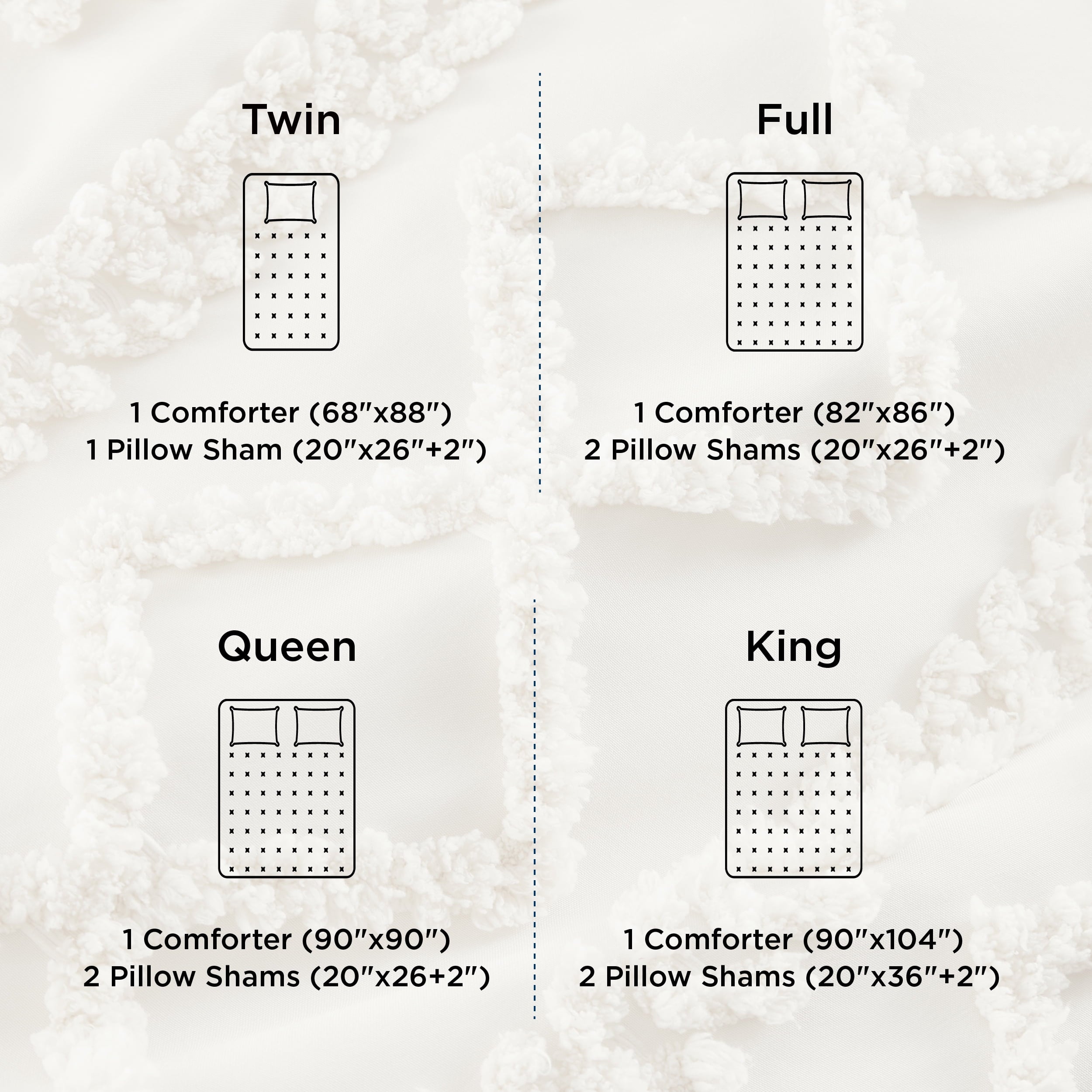 U by Bedsure Tufted Boho Comforter Set Queen, Beige, 3 Pieces Farmhouse Shabby Chic Embroidery Bedding Set, Soft Jacquard Comforter for All Seasons
