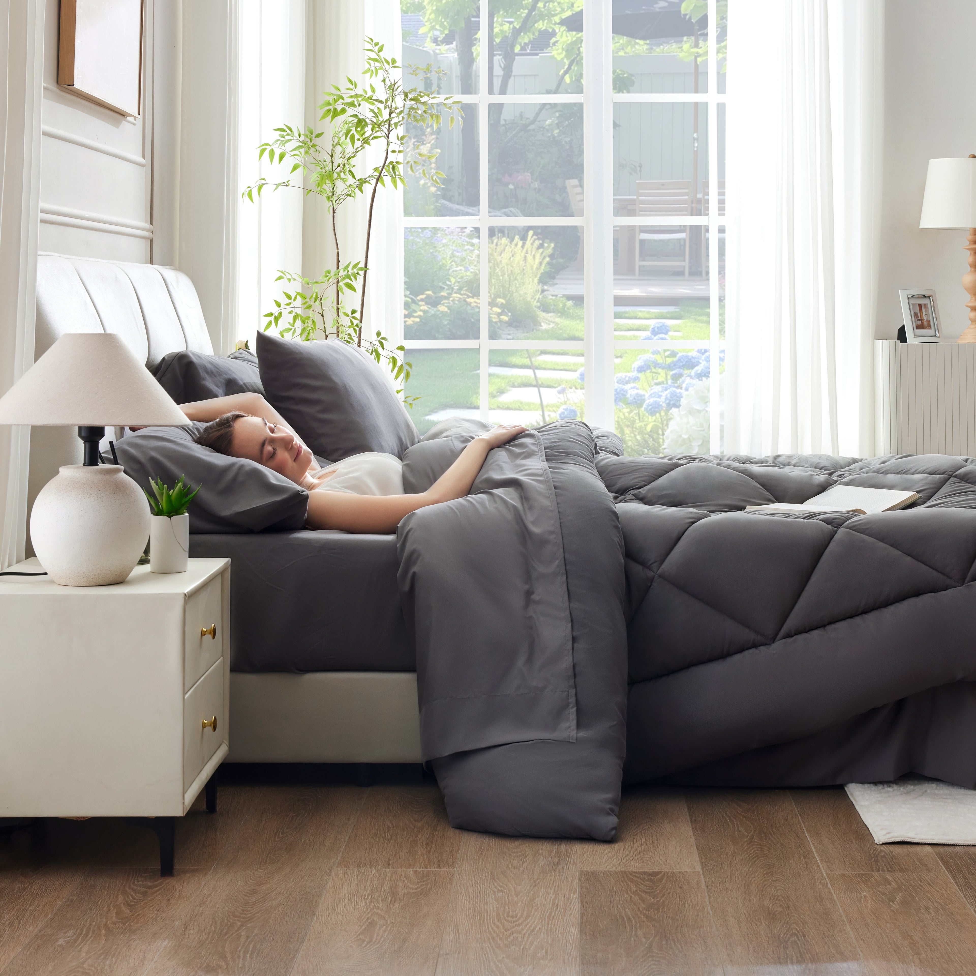 BDEUS Twin Comforter Set 4 Pieces,Comforter Set,Bed in a Bag, Bedding Set with Comforter,Fitted Sheet,Flat Sheet,Pillowcase, All Season