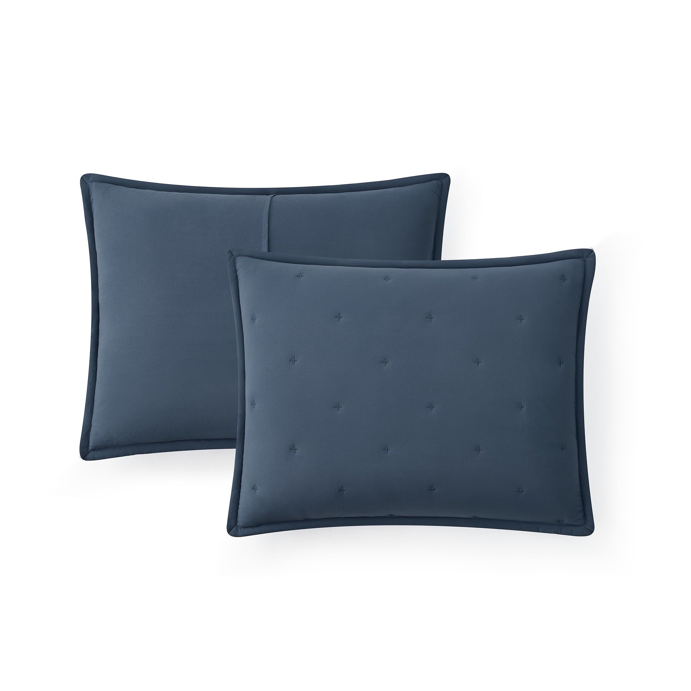 Mainstays Full/Queen Comforter Set, Soft Lightweight & All Season, 3-Piece, Navy Blue