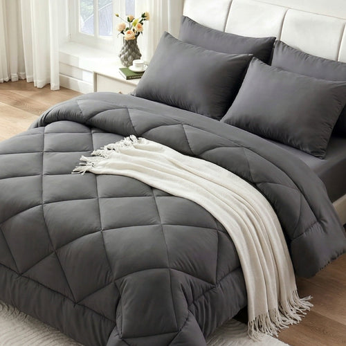 BDEUS Twin Comforter Set 4 Pieces,Comforter Set,Bed in a Bag, Bedding Set with Comforter,Fitted Sheet,Flat Sheet,Pillowcase, All Season