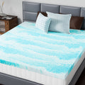 CONCETTA 4 Inch Queen Size Memory Foam Mattress Topper with Cooling Gel, Pressure Relief for Back Pain, Comfort Bed Topper, CertiPUR-US Certified，Blue