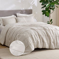Cozy Comfort Twin Comforter Set, 3 Pieces Soft Pinch Pleat Beige Bedding Set for All Season